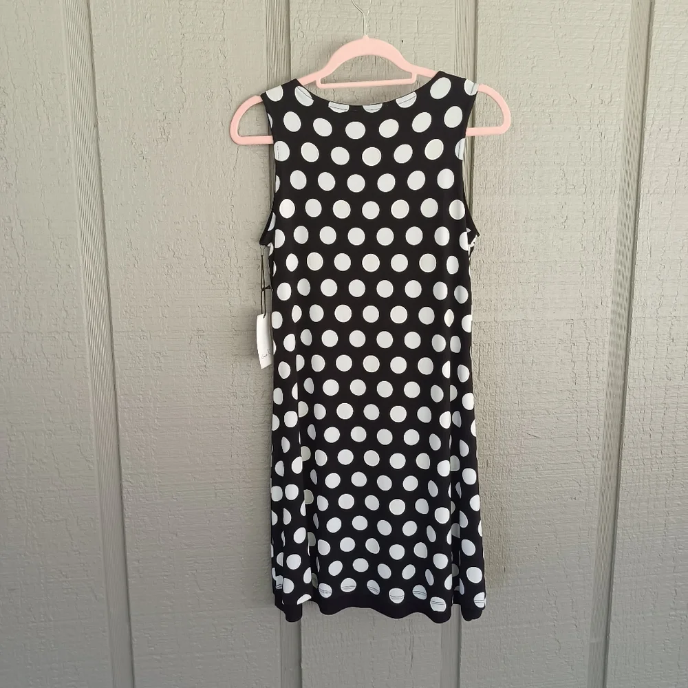 Compli K Polka Dot Mini Dress Size XS Women Sleeveless Scoop Neck Preppy - Picture 4 of 11
